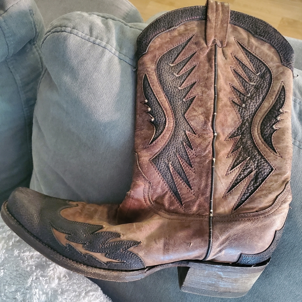 The broken in cowboy boot